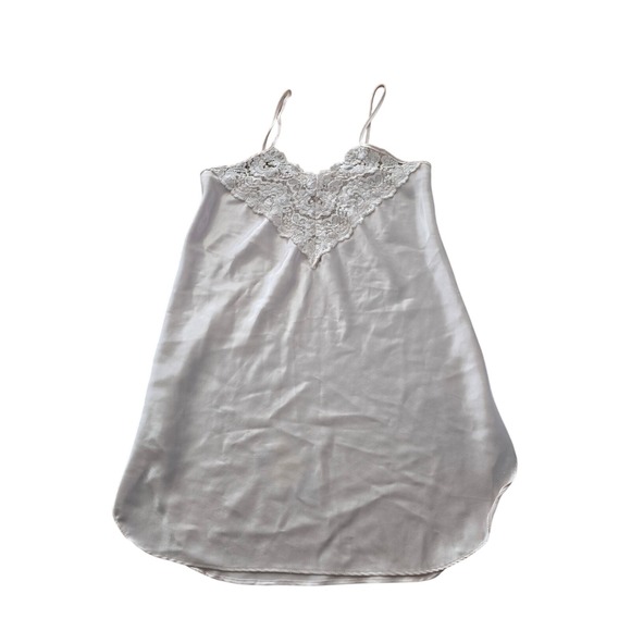 Lentelle Nightgown Lace Y2K Trimmed Satin Slip Dress Lingerie Vintage - Picture 1 of 7